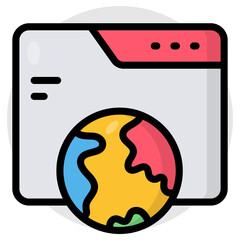 Wall Mural - Flat design icon of web browser 