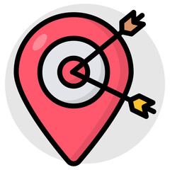 Wall Mural - Editable design icon of target location 