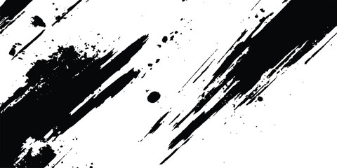Leinwandbilder - Vector grunge texture white transparent background. Black and white paintbrush strokes white transparent background. scratches for wallpaper, paint splatter template, dirt banner, watercolor design.