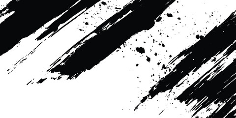Leinwandbilder - Vector grunge texture white transparent background. Black and white paintbrush strokes white transparent background. scratches for wallpaper, paint splatter template, dirt banner, watercolor design.