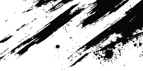 Leinwandbilder - Vector grunge texture white transparent background. Black and white paintbrush strokes white transparent background. scratches for wallpaper, paint splatter template, dirt banner, watercolor design.