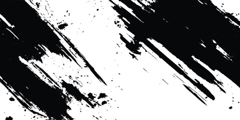 Leinwandbilder - Vector grunge texture white transparent background. Black and white paintbrush strokes white transparent background. scratches for wallpaper, paint splatter template, dirt banner, watercolor design.