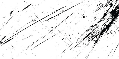 Leinwandbilder - Vector black scratches texture dirty grainy and scratches transparent white background. Abstract black scratches grunge texture.