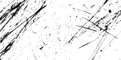 Aufkleber - Scratch Marks on white and transparent background. Sketch abstract grunge backgrounds to create a distressed effect. Overlay distress grain monochrome design.