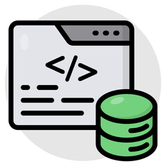 Wall Mural - A flat design icon of web programming 