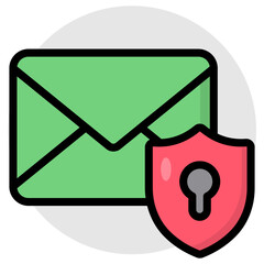 Wall Mural - Conceptual flat design icon of secure mail 