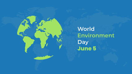  World Environment Day Banner Design with Green Nature Elements for Eco Awareness Campaigns