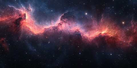 Wall Mural - Exploring the vibrant colors of a distant cosmic nebula in deep space