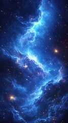 Wall Mural - Stunning view of a vibrant nebula filled with stars and cosmic clouds in deep space