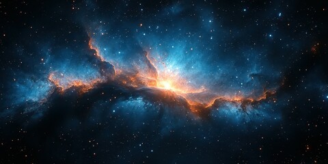 Wall Mural - Vibrant cosmic nebula displays brilliant colors and intricate structures in deep space