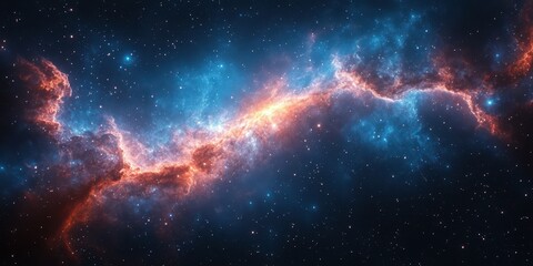 Wall Mural - Colorful cosmic nebula with vibrant gases and stars in deep space environment