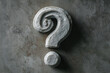 © PhotoArtHub - Stone question mark on textured background, symbolizing inquiry, uncertainty, or the search for answers, ideal for concept design or website decoration