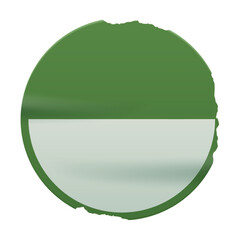 Wall Mural - vintage round green sticker with a ripped paper edge. retro promotional blank element with aged, wor