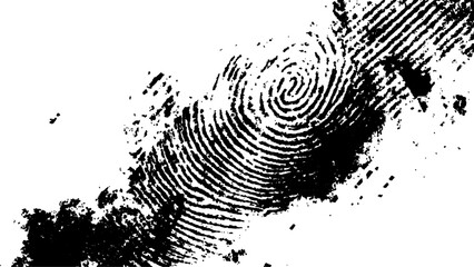Wall Mural - vector black fingerprint grunge. abstract fingerprint design with a grunge texture, vector white and