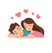 © Designer_Shimul - Couple in love sleeping on white background. Flat style vector illustration.