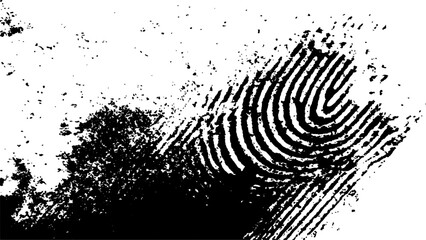 Wall Mural - vector black fingerprint grunge. abstract fingerprint design with a grunge texture, vector white and