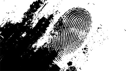 Wall Mural - abstract fingerprint design with a grunge texture, vector white and black fingerprint texture. black