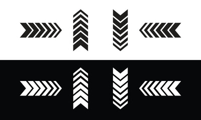 Wall Mural - black white arrow swipe symbol. different direction arrow swipe icon vector illustration.