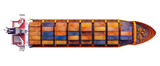 PNG  Colorful cargo ship isolated