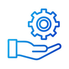 Poster - Hand Holding Gear Icon Representing Operational Efficiency or Management