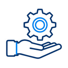 Poster - Hand Holding Gear Icon Representing Operational Efficiency or Management