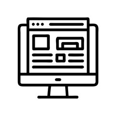 Leinwandbilder - Monitor with UI Layout Icon Representing Website Design and Front-End Development