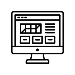 Leinwandbilder - Monitor with UI Layout Icon Representing Website Design and Front-End Development