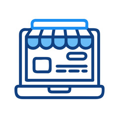Leinwandbilder - Online Storefront Icon Representing E-Commerce and Digital Retail Platform