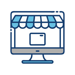 Leinwandbilder - Online Storefront Icon Representing E-Commerce and Digital Retail Platform