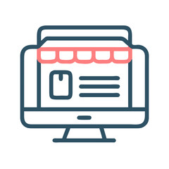 Leinwandbilder - Online Storefront Icon Representing E-Commerce and Digital Retail Platform