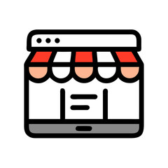 Leinwandbilder - Online Storefront Icon Representing E-Commerce and Digital Retail Platform