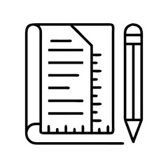 Leinwandbilder - Pencil and Ruler Icon Representing Technical Drawing and Precision Design