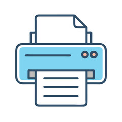 Poster - Printer Icon Representing Print Document or Output Device Function