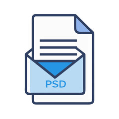 Poster - PSD File Format Icon Representing Layered Photoshop Design and Editable Graphics