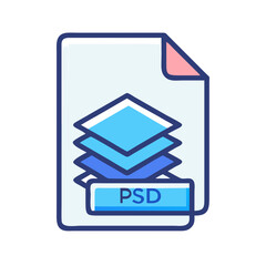 Poster - PSD File Format Icon Representing Layered Photoshop Design and Editable Graphics
