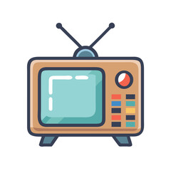 Aufkleber - Retro Television Icon Representing Classic TV Entertainment and Vintage Broadcast Media