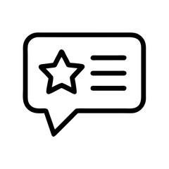 Aufkleber - Speech Bubble with Star Icon Representing Rated Feedback and Reviews