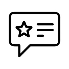 Aufkleber - Speech Bubble with Star Icon Representing Rated Feedback and Reviews