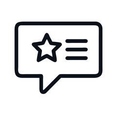 Aufkleber - Speech Bubble with Star Icon Representing Rated Feedback and Reviews