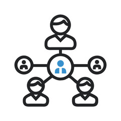 Poster - Team with Connections Icon Representing Communication and Collaborative Networking
