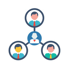 Poster - Team with Connections Icon Representing Communication and Collaborative Networking