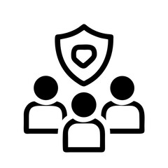 Aufkleber - Users with Shield Icon Representing Team Security and Group Data Protection
