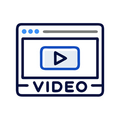 Fototapete - Video Content Icon Representing Streaming and Online Media Playback