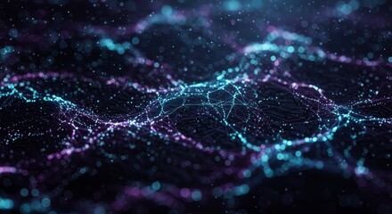 Wall Mural - abstract network data flow - abstract background depicting a flowing network of data points and conn