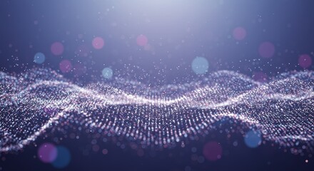 Wall Mural - abstract purple particle wave background - stunning abstract background featuring a wave of glowing 