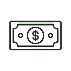 Poster - Dollar Bill Icon Representing Money and Financial Transactions
