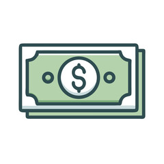 Poster - Dollar Bill Icon Representing Money and Financial Transactions