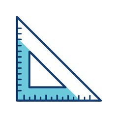 Leinwandbilder - Triangle Ruler Icon Representing Measurement and Geometric Drawing