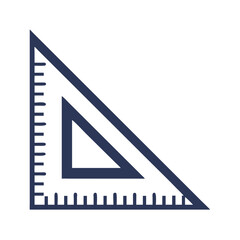 Leinwandbilder - Triangle Ruler Icon Representing Measurement and Geometric Drawing