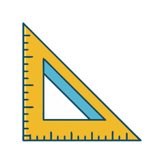 Leinwandbilder - Triangle Ruler Icon Representing Measurement and Geometric Drawing